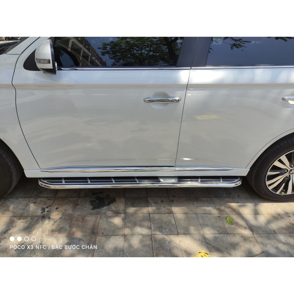 Bậc lên xuống, bệ bước chân xe Mitsubishi Outlander 2016-2022_Mẫu Nhôm đúc, siêu KM