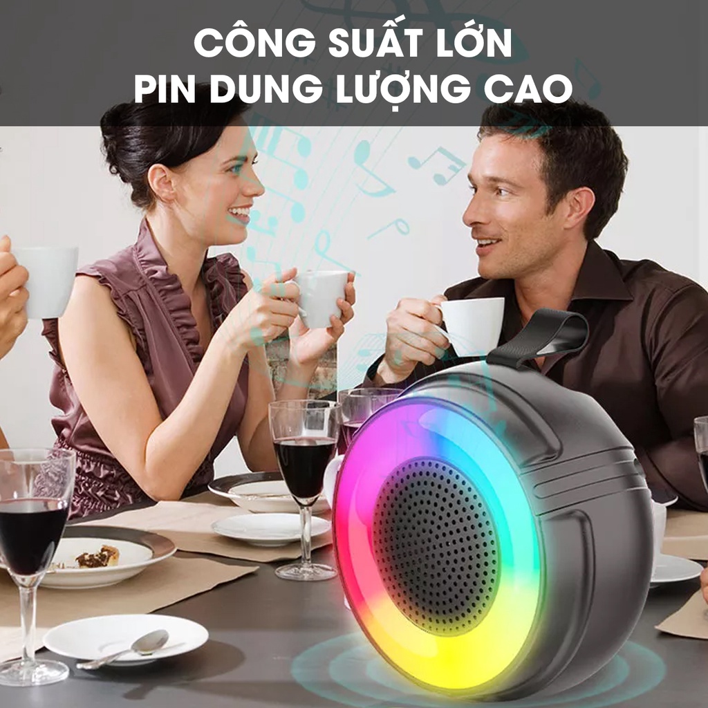 Loa bluetooth mini chính hãng ZQS 1203, tích hợp đèn 7 màu, Radio, USB, Loa blutooth 5.0 Bass mạnh - Sunrise music