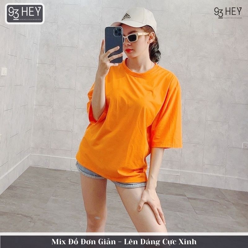 Áo Thun Tay Lỡ Unisex Phông Trơn Basic Form Rộng Mềm Mịn Cho Nam Nữ Thương Hiệu 93HEY ATL01