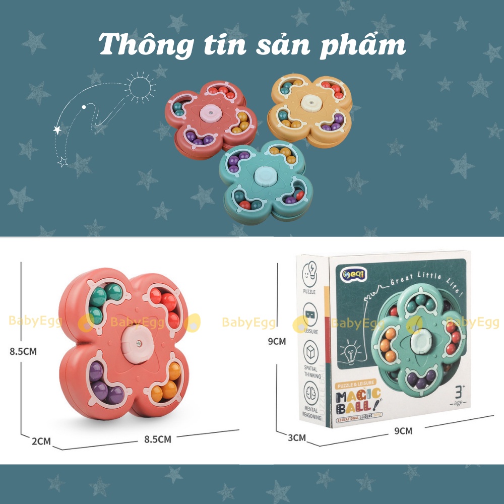 Bộ xoay bi magic bean 2 tầng lớp đồ chơi giáo dục phát triển trí thông minh khối rubik xoay hạt tròn 4 5 6 tuổi tiểu học