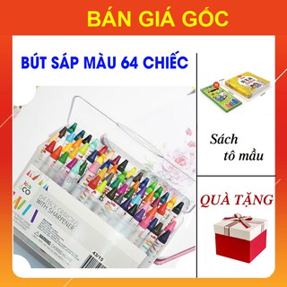 Bút Màu 64 Cây Sáp Hữu Cơ Cho Bé [COMBO TẶNG KÈM] Bộ Vở Tập Tô 5000 Hình Kèm 12 Màu GIÁ SỈ, Bộ Tô Màu Sáng Tạo Không Lem