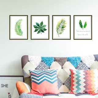 Decal tranh dán tường khung treo ảnh lá