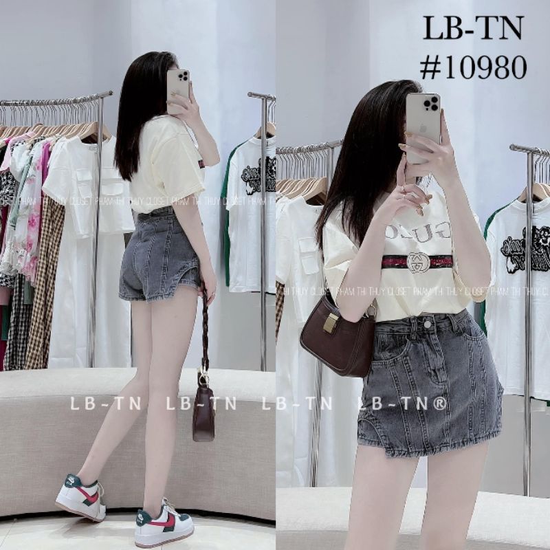 Quần jeans giả váy gân hàng QCL1