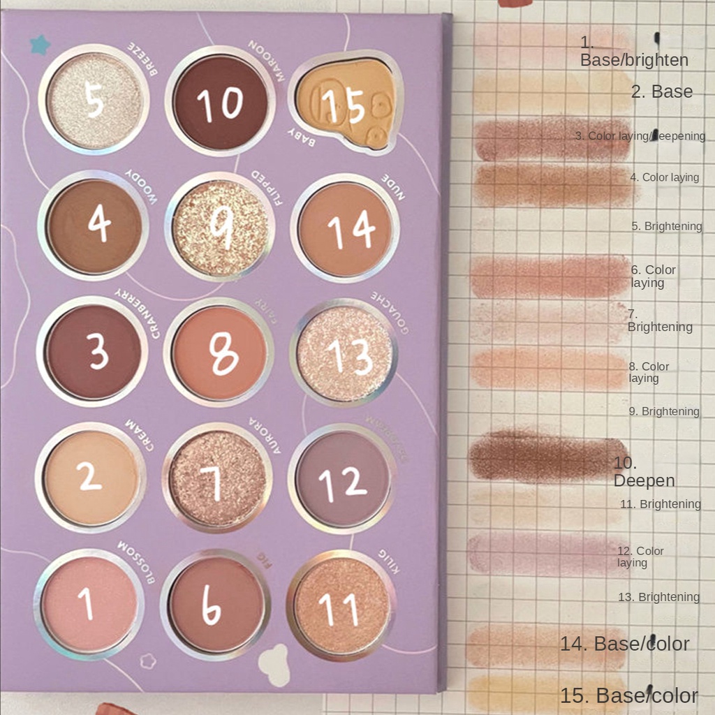 Mong Muốn Chiếc Đĩa Bùn Nhẹ Nhàng! Bảng Phấn Mắt 15 Màu Sắc Tươi Sáng Xinh Xắn