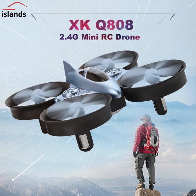 XK Q808 2.4G 6-Axis Gyro Mini Ducted Drone Altitude Hold 360° Flip Headless Mode RC Quadcopter for