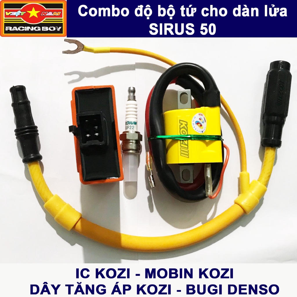 Combo độ full bộ tứ dàn lửa dành cho Wave Dream 100, Sirius 50, Exciter 50, Elegant 50, Cup - KOZI Malaysia