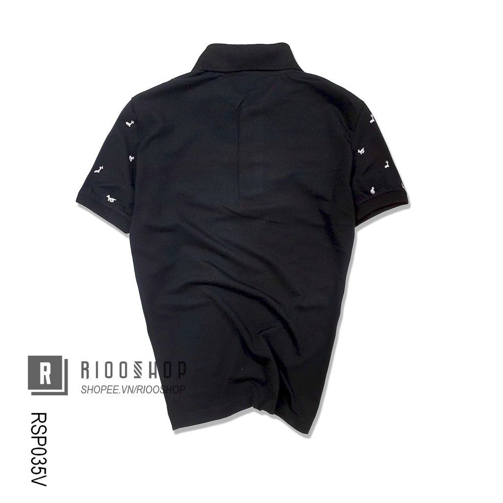 Áo thun nam có cổ họa tiết deer cao cấp RSP035V - áo polo nam form rộng Riooshop | BigBuy360 - bigbuy360.vn