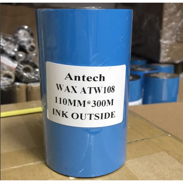 Cuộn mực in Ribbon Wax ATW108 110mm 300m cho máy GoDEX G500 G530 TSC TE-200 Xprinter H500B