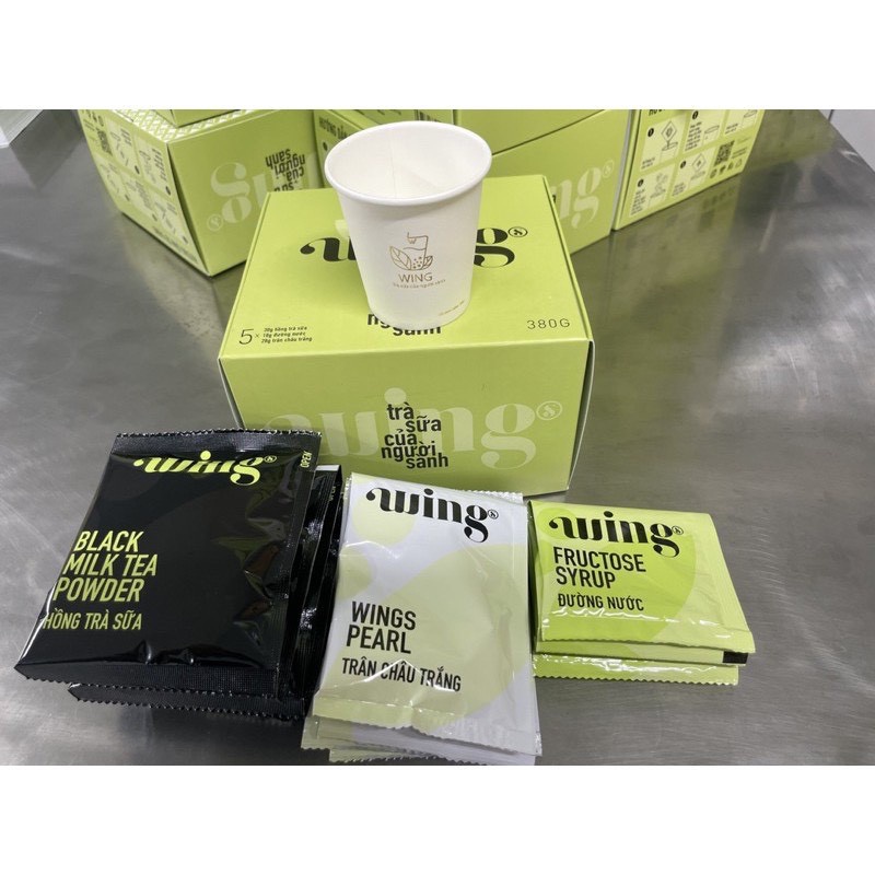 Trà Sữa Wings Tự Pha Hộp Hộp 5 Set Vị Hồng Trà Và Trà sữa Wings Nhài Cocori