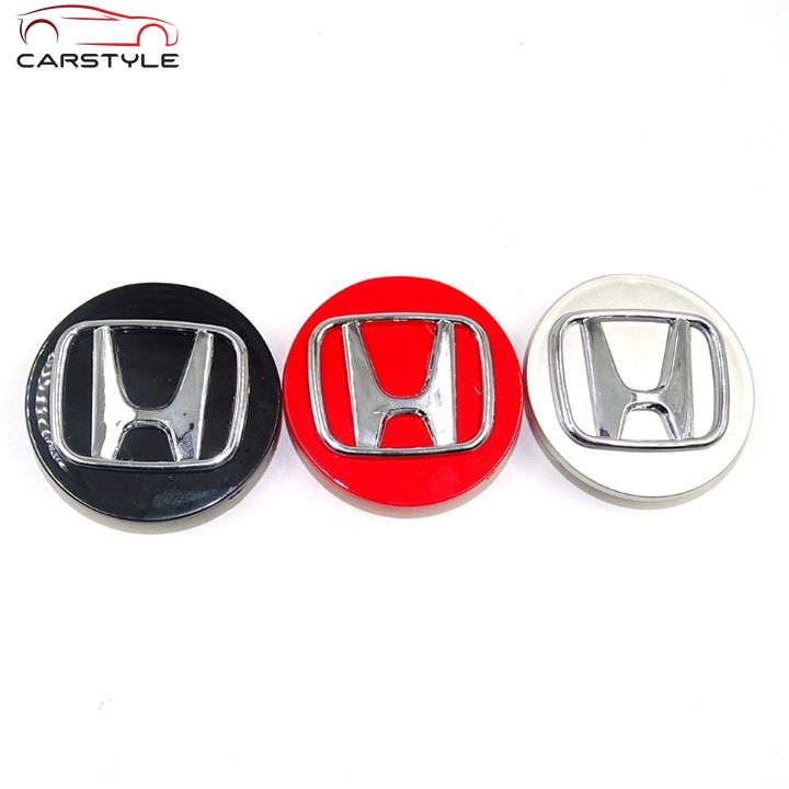 Logo chụp mâm, vành bánh xe ô tô Honda/ Đường kính 69mm HD69 màu Đen, Đỏ và Bạc