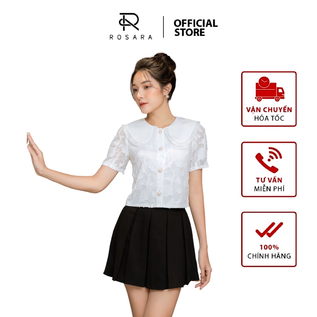 Áo sơ mi thời trang công sở nữ dáng suông Rosara G29