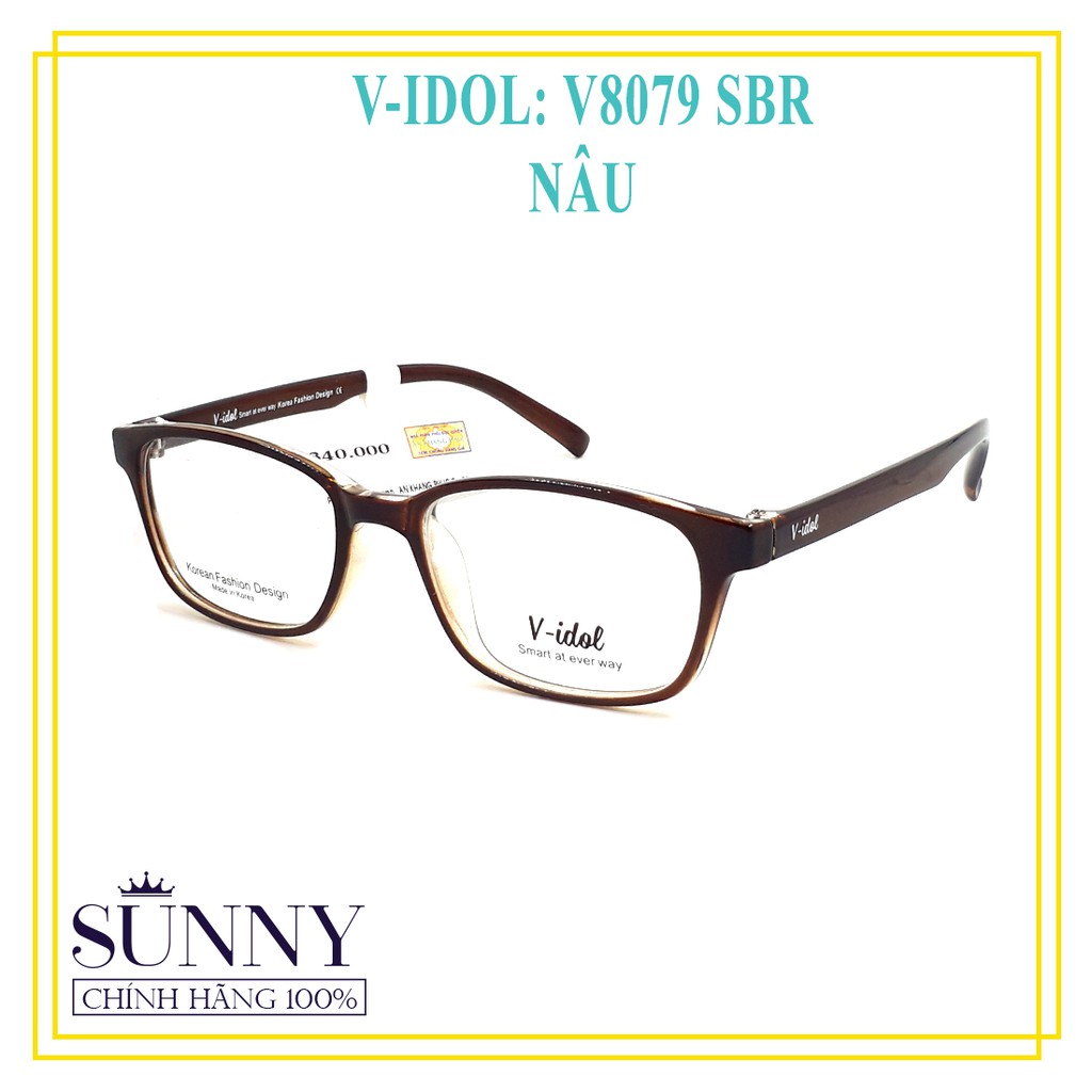Gọng kính nam nữ chính hãng V8079 nhiều màu, thiết kế dễ đeo bảo vệ mắt