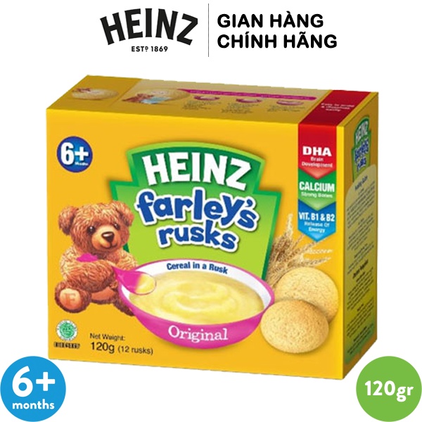 [HSD: T5/2024] Bánh Quy Ăn Dặm HEINZ FARLEY'S TRUYỀN THỐNG 120g