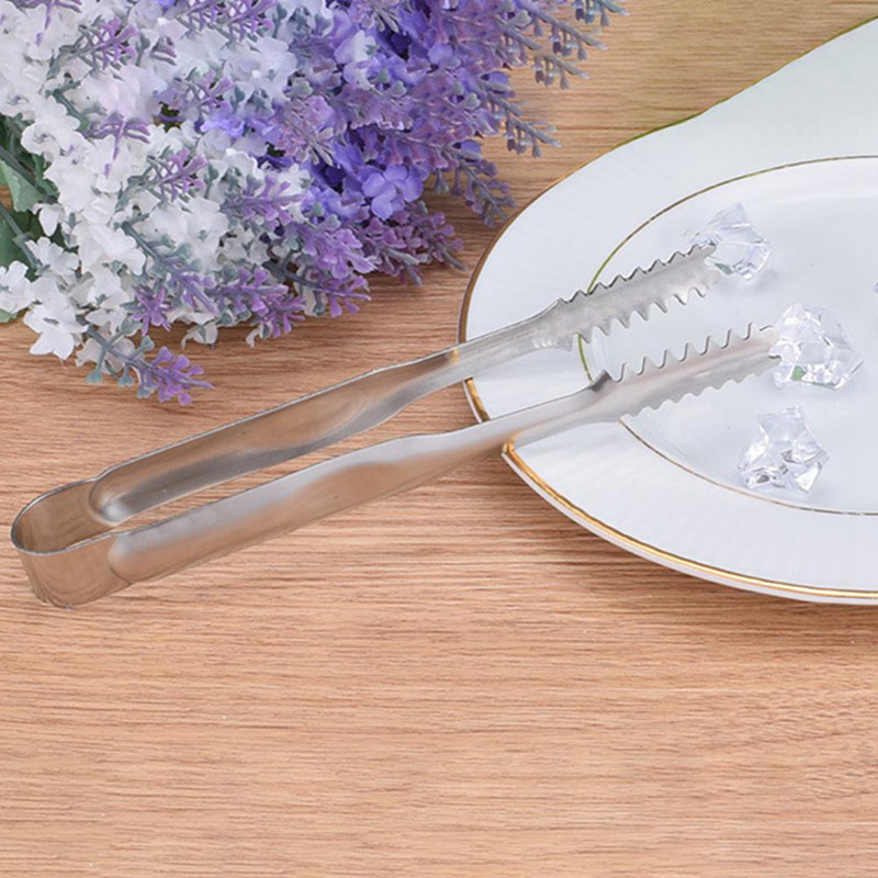 Household Rose Gold/ Silver Bread Buffet Clip Stainless Steel Ice Cube Clips Multi function Kitchen Food Clips Dessert Tongs