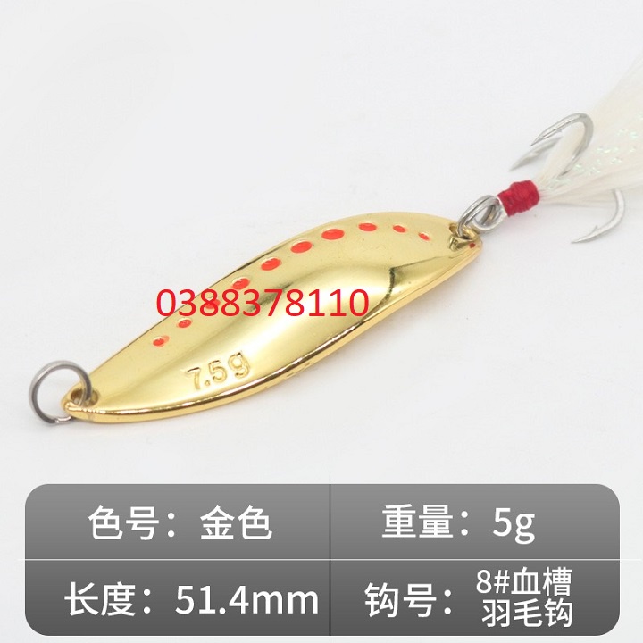 Mồi Câu Lure Thìa Lượn Spoon Chuyên Câu Cá Suối, Cá Mương