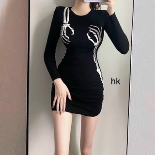 đầm body bàn tay xương hư