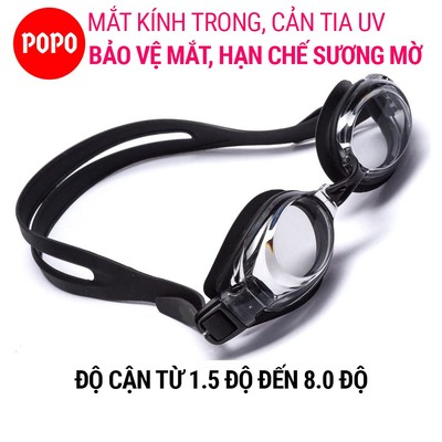 Kính bơi cận người lớn 5100 POPO mắt trong từ 1.5 đến 8.0 độ chống nước, dây đeo có thể điều chỉnh