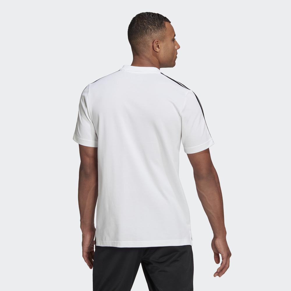 Áo Polo adidas Nam Áo polo 3 Sọc thêu logo nhỏ vải piqué AEROREADY Essentials Màu trắng GK9138