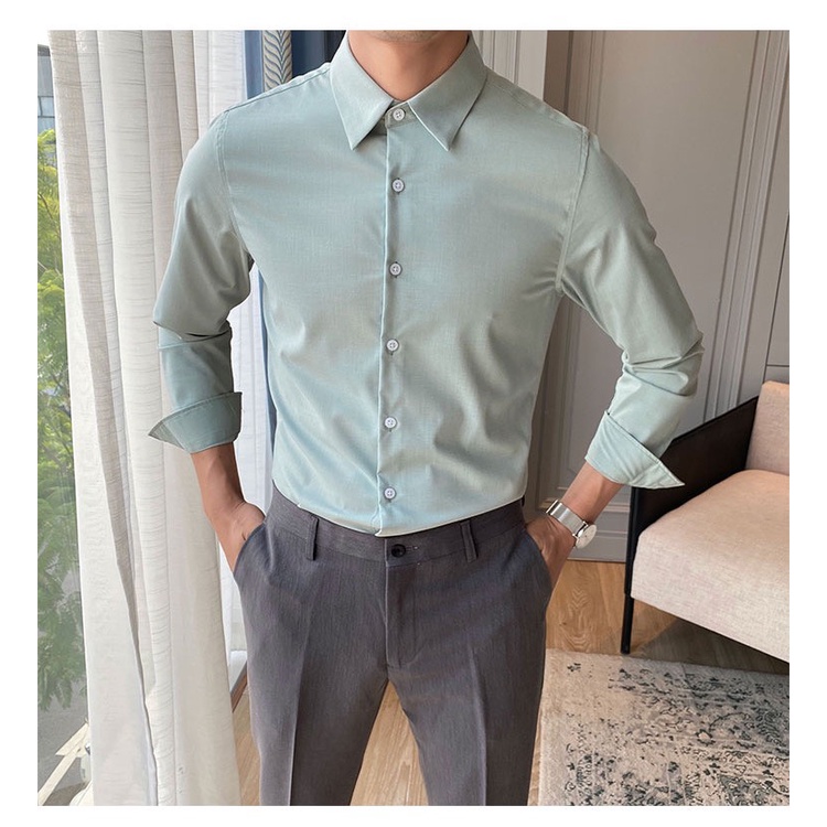 Áo sơ mi nam dài tay cổ bẻ chất liệu lụa mềm mịn , không nhăn, không xù , thấm hút mồ hôi