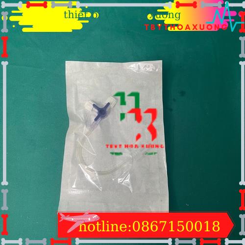 ❤ KHÓA 3 CHIA -3 CHẠC (chạc 3 tiêm) CÓ DÂY NỐI 10cm Khoá 3 ngã truyền dịch có thêm dây dẫn 10cm
