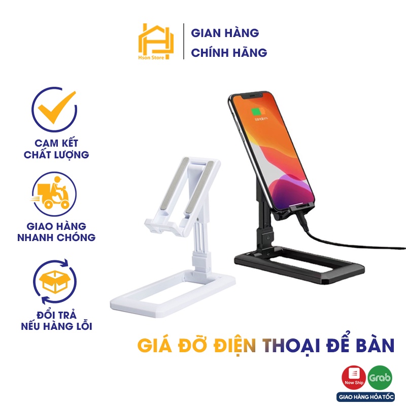 Giá đỡ điện thoại cắm sạc để bàn thông minh gấp gọn, kệ đỡ ipad, máy tính bảng đa nặng tiện dụng