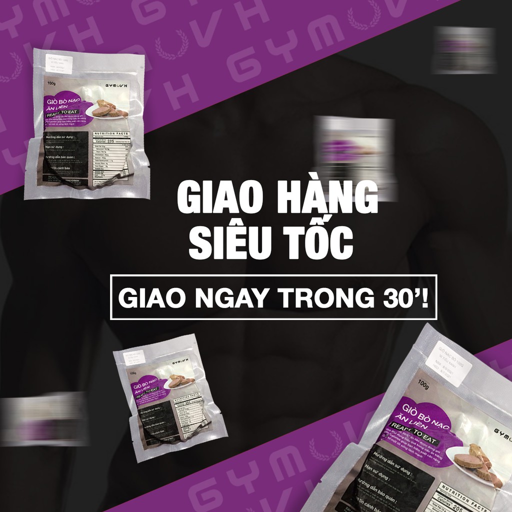 Giò Đùi Bò Túi 100g - Ăn Liền Giúp Tăng Cơ Giảm Mỡ