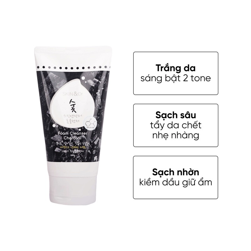 Sữa Rửa Mặt Than Hoạt Tính Skin&Dr 100g