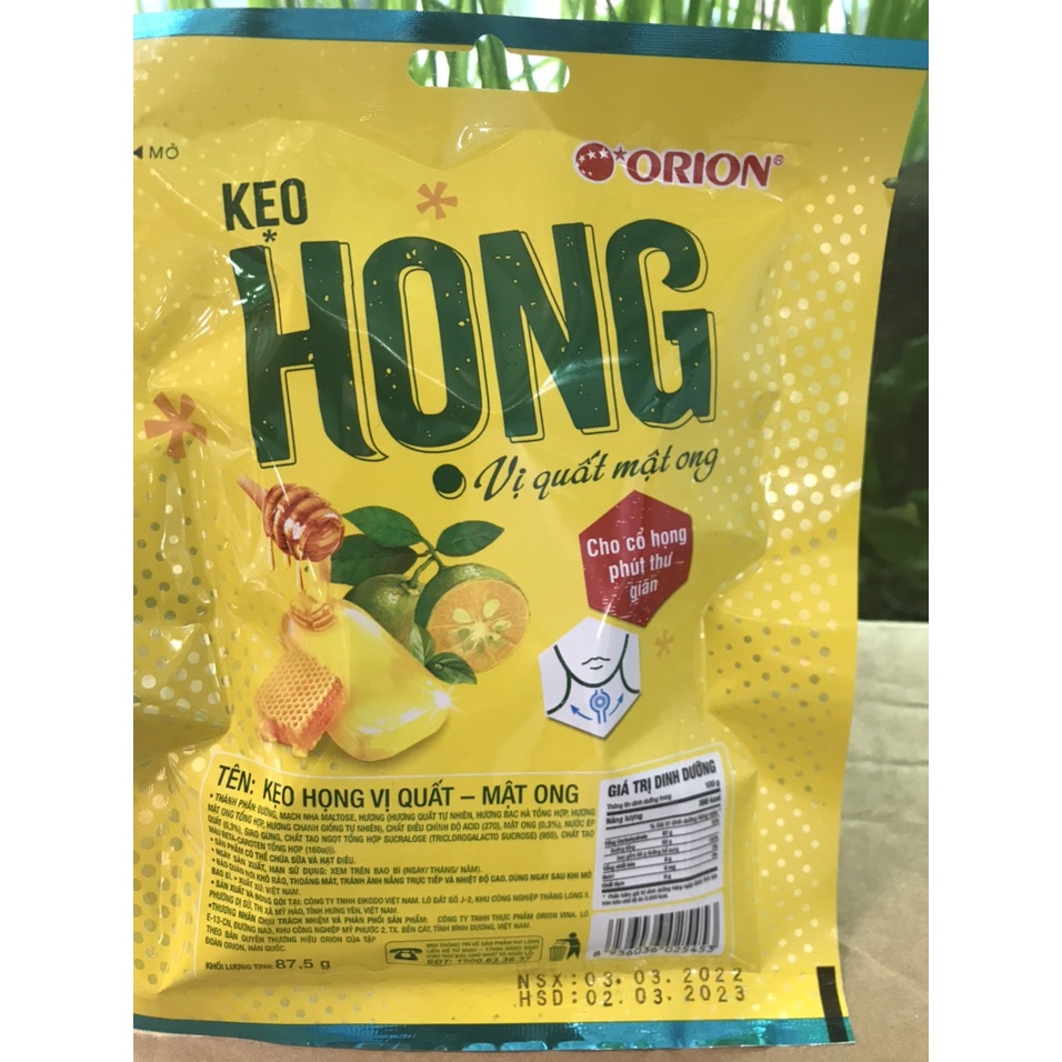 Kẹo Họng Vị Quất Mật Ong, Mandarin Orange Honey Candy (Gói 87,5g)