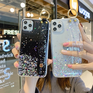 Ốp Điện Thoại Mềm Lấp Lánh Có Dây Đeo Tay Cho Iphone 11 Pro Max X Xs Xr 6 6s 7 8 Plus Se 2020