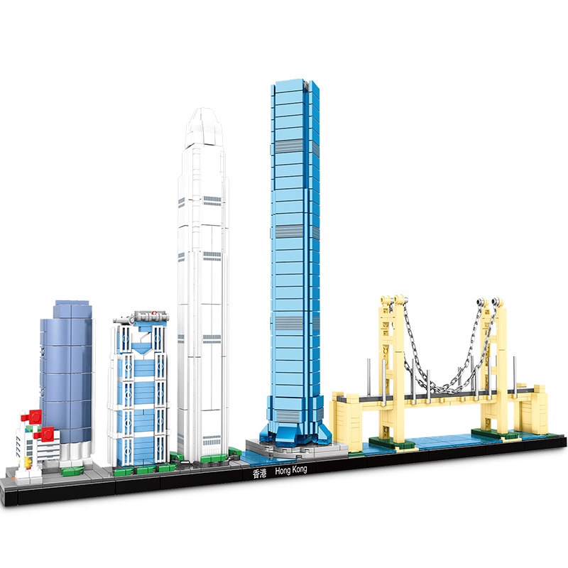 Toys for Children Series model education Accessories lego city skyline Hongkong Gifts C0333 building blocks DIY