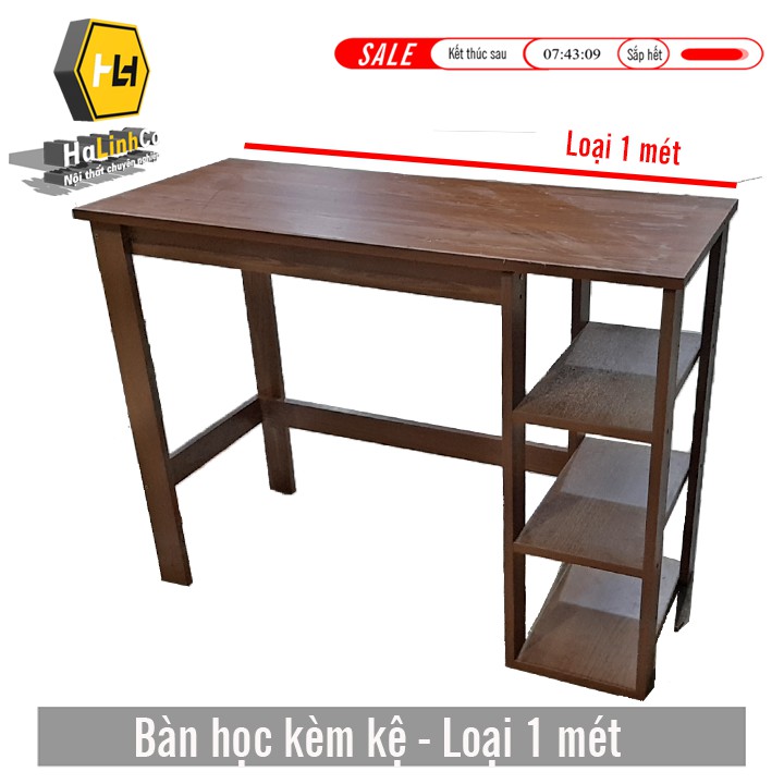 Halinhco  Bàn làm việc bàn học kèm kệ sách thông minh dạng lắp ghép tiện lợi (đổi trả thoải mái)