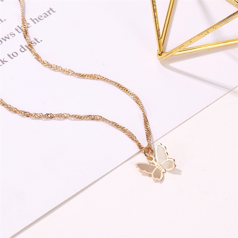 vòng cổ Sợi Xích Mặt Hình Bướm Nhỏ Đơn Giản Jp1 Cho Nữ