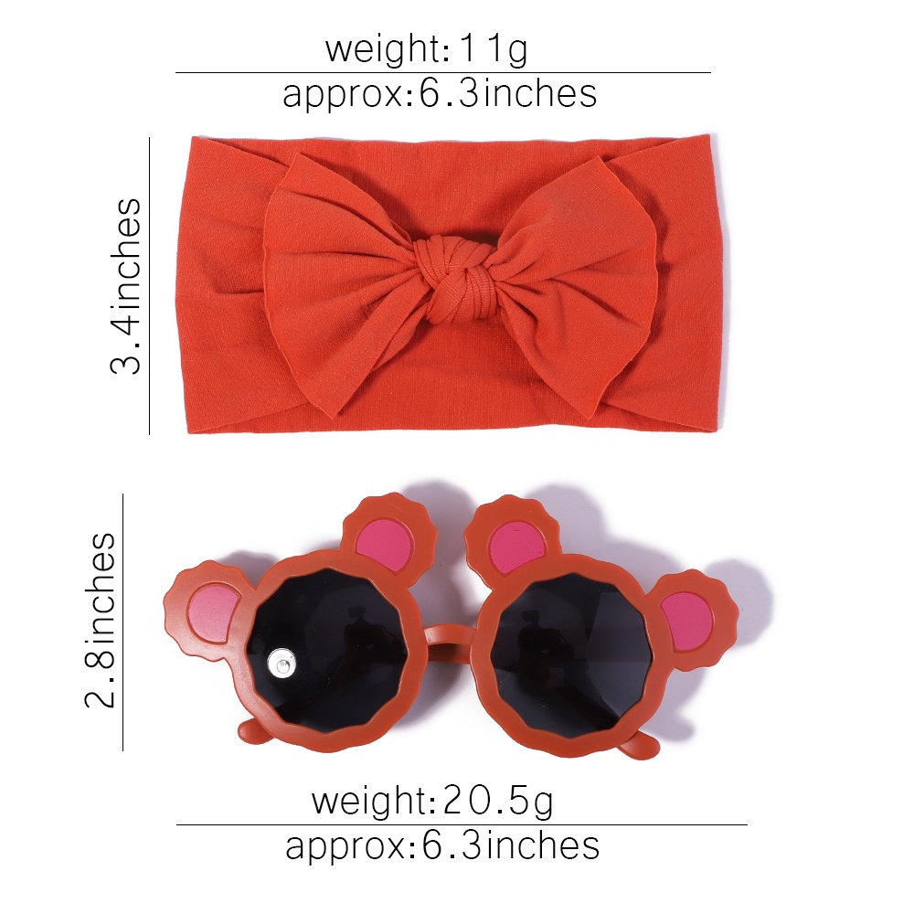 Set phụ kiện KIDSBOWS 2790 gồm mắt kính tai gấu + băng đô dễ thương cho bé gái
