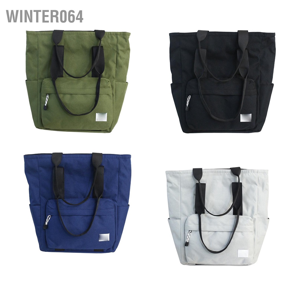 Winter064 Túi Tote Lớn Đơn giản Phong cách Unisex xách Thường ngày đeo vai sinh viên vải Oxford với túi