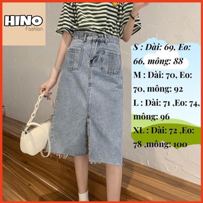 Chân Váy Jean, Chân Váy Denim Xẻ Tà Trước Phong Cách Hàn Quốc - HINO | BigBuy360 - bigbuy360.vn