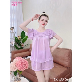 Đồ Bộ Lụa Lụa Cao Cấp Đùi F389 - Đồ Bộ Suli