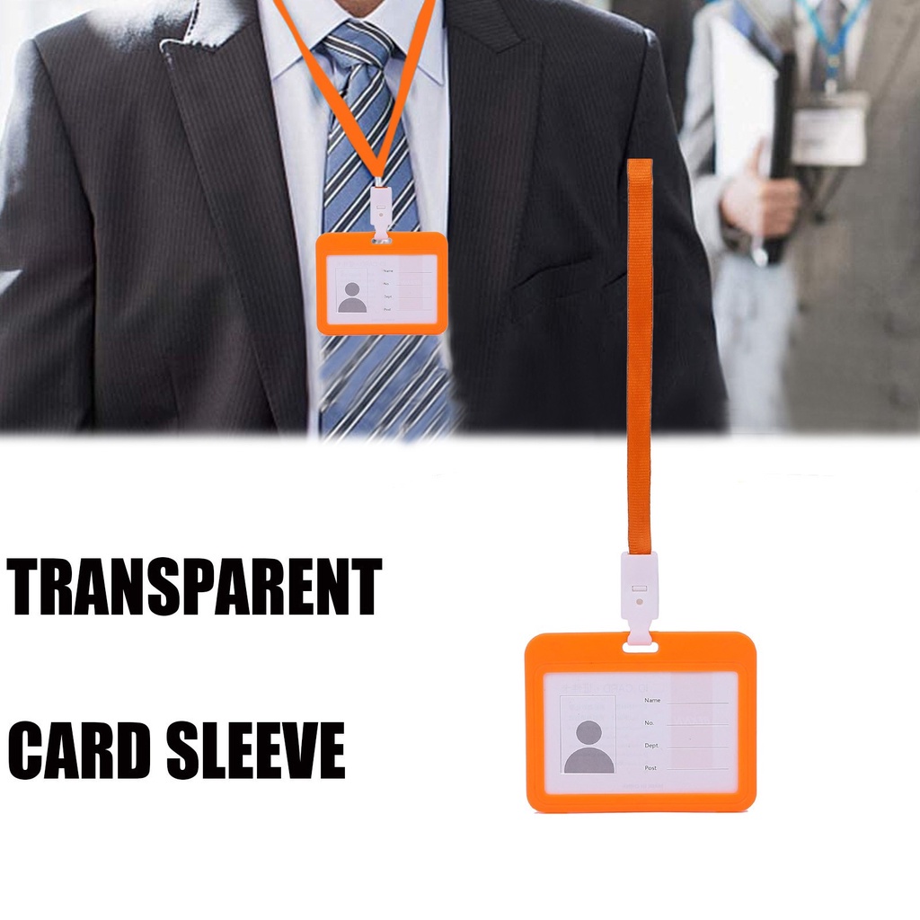 Bao đựng thẻ ID với dây đeo vai trong suốt 4x3 inch nhiều màu có thể tái sử dụng