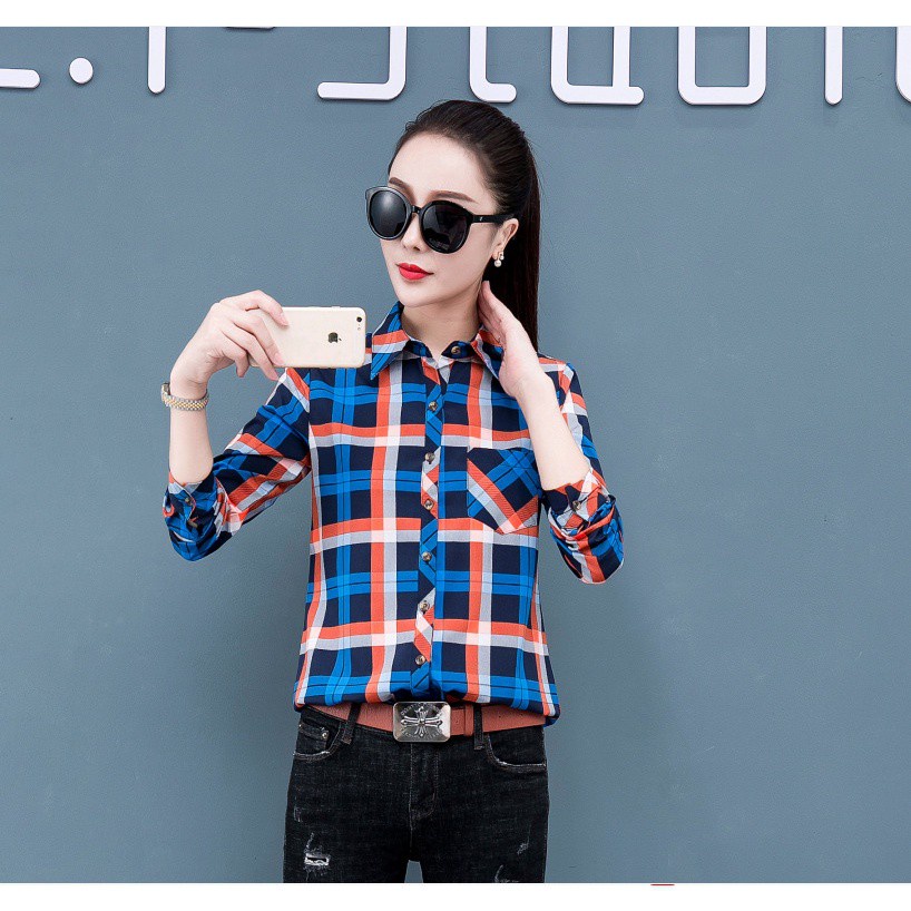 Áo Sơ Mi Sixsisters Tay Dài Thiết Kế Trẻ Trung Hợp Thời Trang Cho Bạn Gái