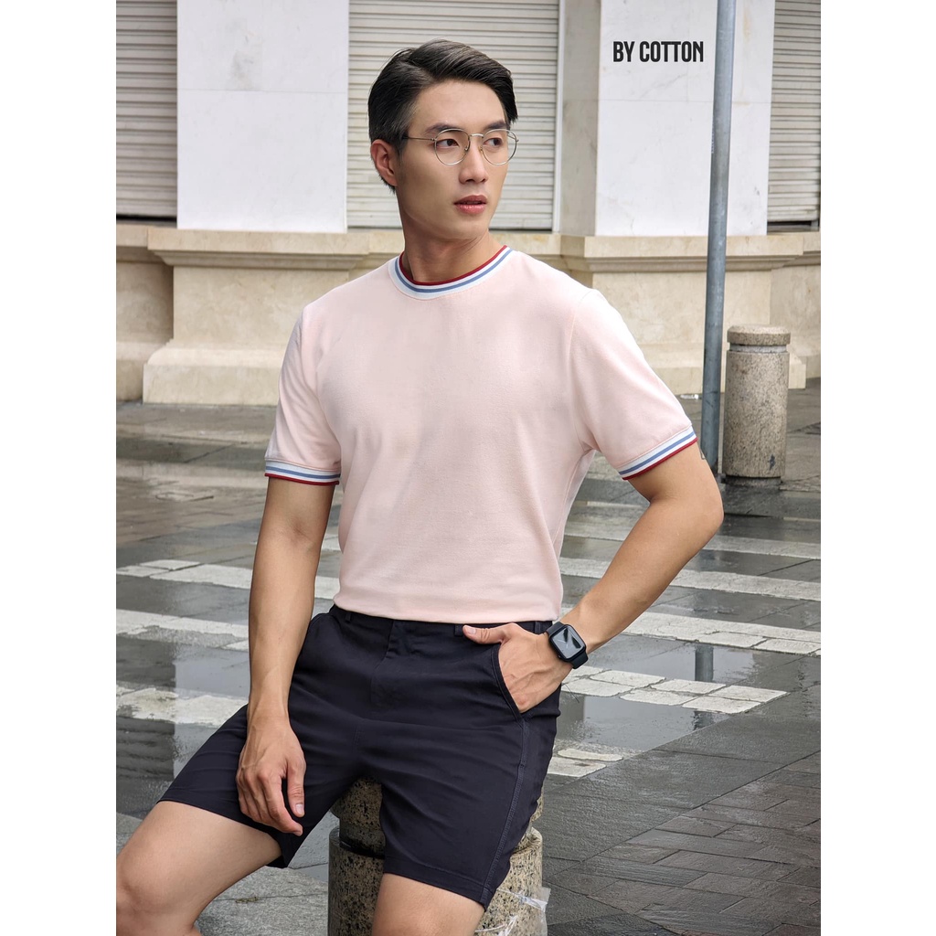 Áo Thun Nam Cao Cấp Tee Pique Light Pink BY COTTON