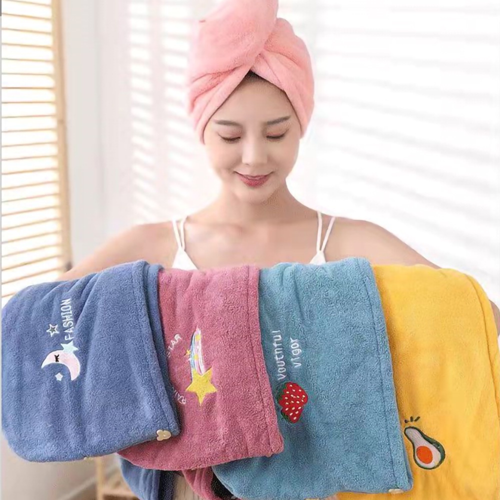 Mũ Lông Cừu San Hô Siêu Thấm Hút Nhiều Màu Tùy Chọn Dễ Thương / Khăn Lau Tóc Mềm Mại Cho Nữ / Phòng Tắm