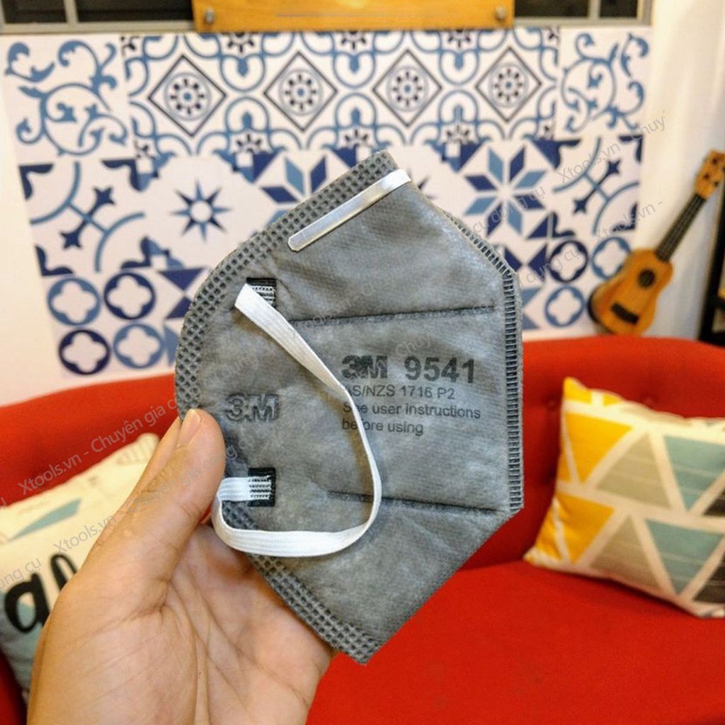 Khẩu trang N95 3M 9541 - Khẩu trang hoạt tính 3D 5 lớp, chống bụi mịn, phòng dịch, tiêu chuẩn KN95, ngừa vi khuẩn, bụi