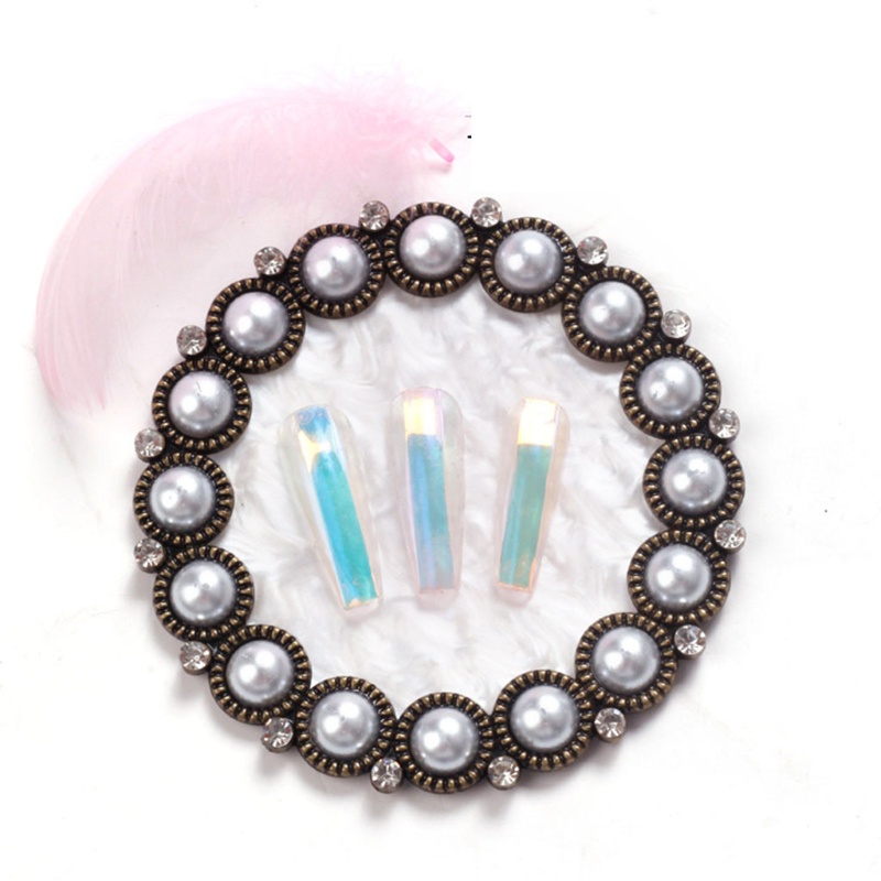 Youyo Bảng Đựng Hạt Ngọc Trai Lớn Trưng Bày Móng Tay Nghệ Thuật Đính Kim Cương Giả