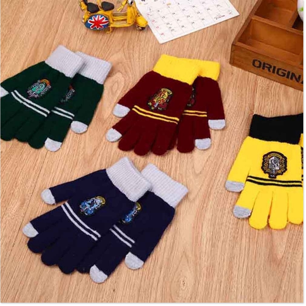Găng Tay Harry Potter Găng Tay Đan Trường Đại Học Gryffindor Găng Tay Màn Hình Cảm Ứng