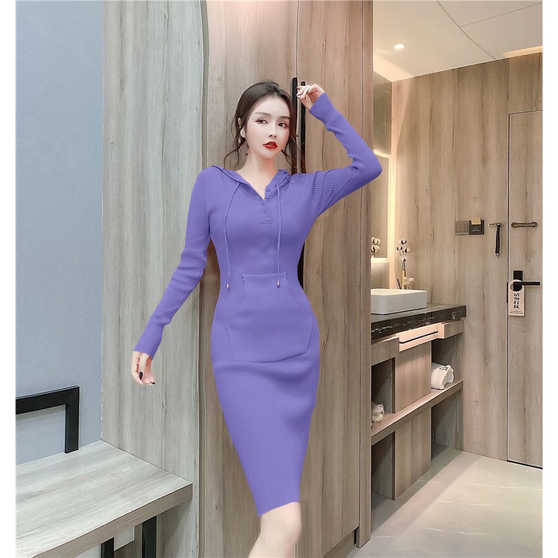 Đầm Dệt Kim Dáng Ôm Thiết Kế Mới Thời Trang Dành Cho Mùa Thu Đông váy