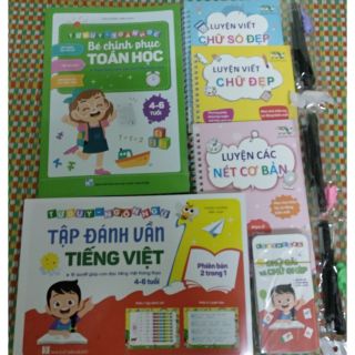 Combo toán + tiếng việt + bộ 3 luyện chữ thanh nga