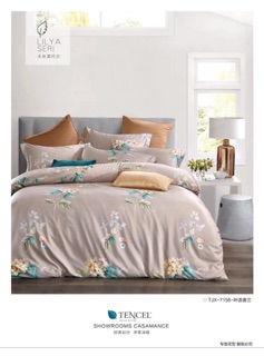 Bộ chăn ga Tencel pha có mền 5 món