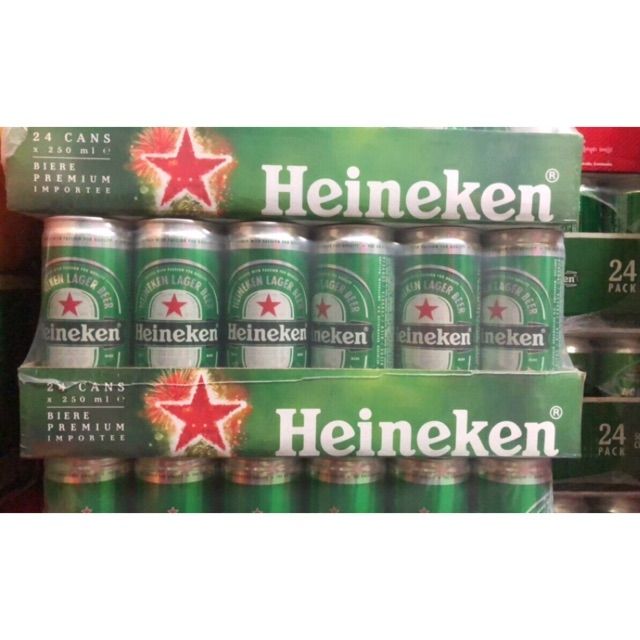 Thùng 24 lon bia Heineken Hà Lan lon 250ml