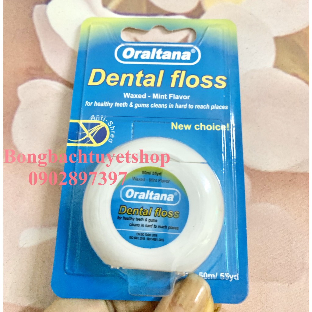 Chỉ nha khoa Oraltana 50m/ Cuộn - Chỉ nha khoa hương bạc hà Oraltana Dental Floss