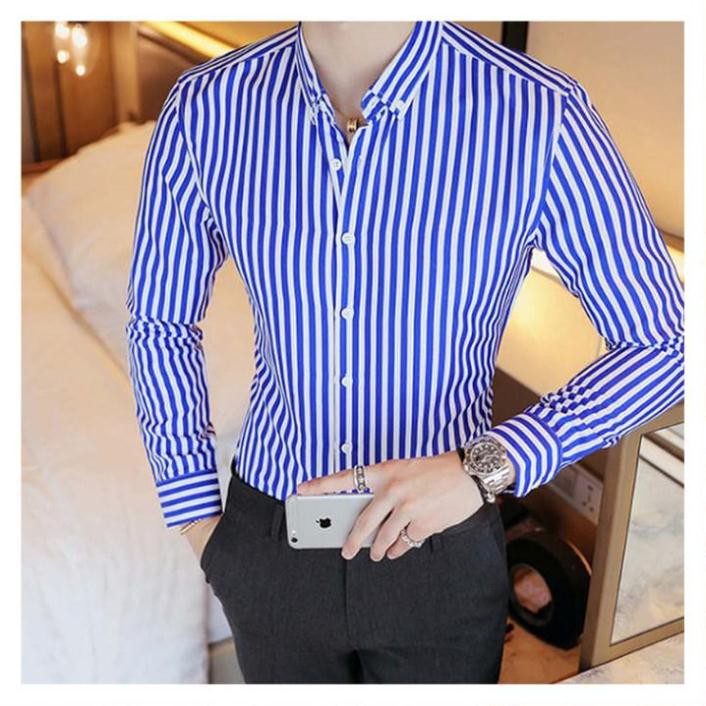 Áo sơ mi - Áo sơ mi nam kẻ đẹp -  Kiểu dáng slimfit ôm vừa vặn trẻ trung, phong cách, chất vải lụa mềm mịn, mặc thích | BigBuy360 - bigbuy360.vn