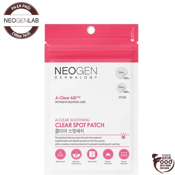 Miếng Dán Mụn Neogen Dermalogy A-Clear Soothing Clear Spot Patch (24 Miếng/2Tờ)